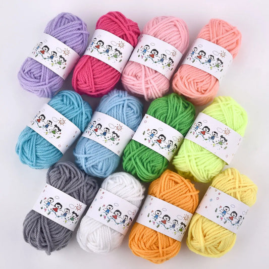 12-Color Yarn Set – Soft Wool Thread for Knitting, Crochet & DIY Crafts